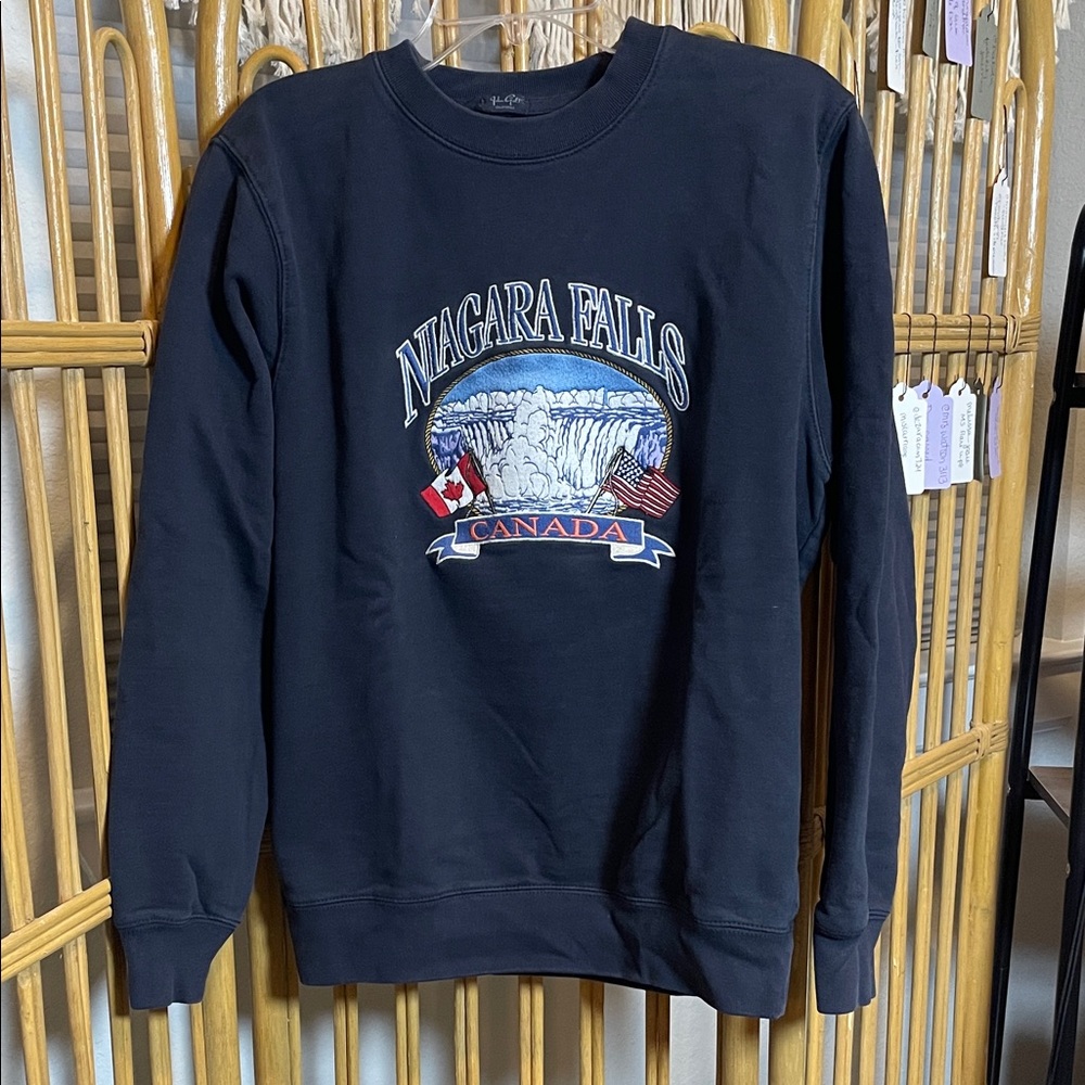 Brandy Melville Black Niagara Falls Crewneck Sweater